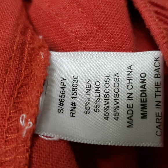 Anthropologie Love Tree orange linen cargo pants joggers - Picture 13 of 16